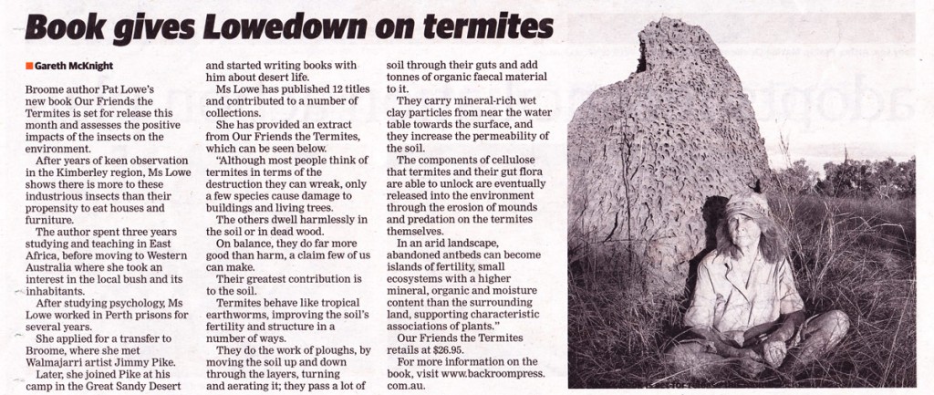 Newspaper review of  ‘Our Friends the Termites’